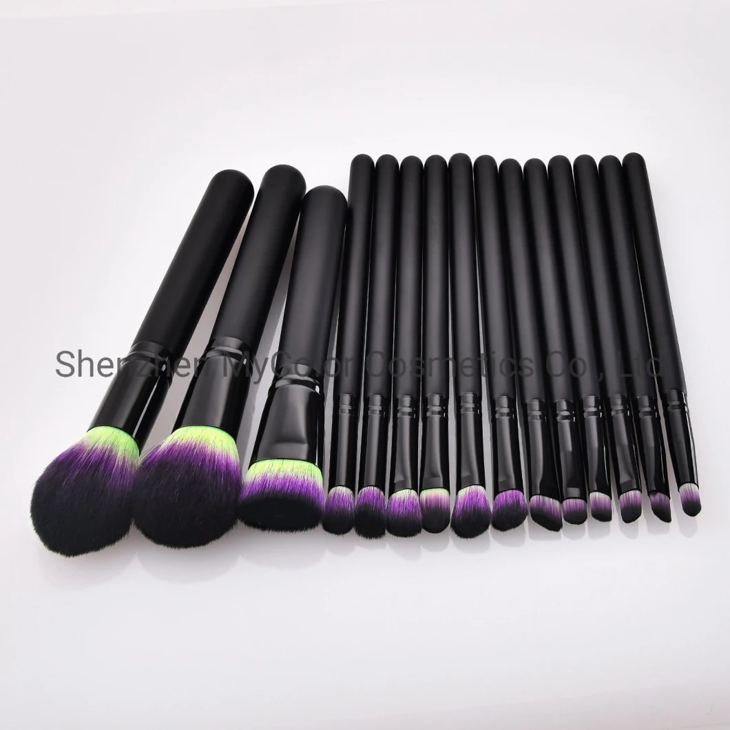 Shenzhen Private Label Makeup Brushes 10PCS Angled Kabuki Eye Liner Shadow Cosmetics Brush Set