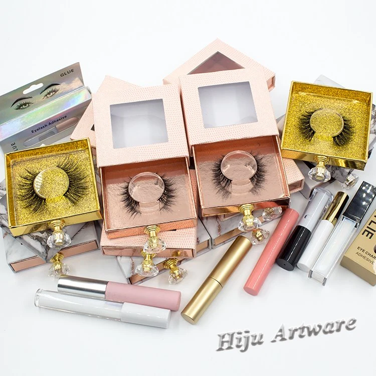 Natural Eyelash/ 3D Mink/Silk Eyelash with Private Label Eyelash Box 25mm Mink Eyelashes