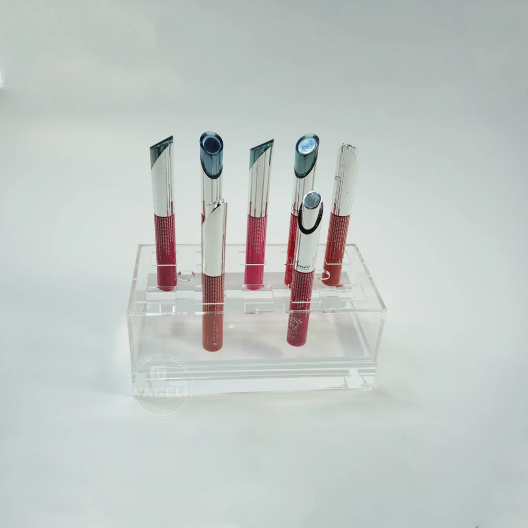 Wholesale Clear Acrylic 10 Slots Makeup Lipstick Holder Lipstick Organizer