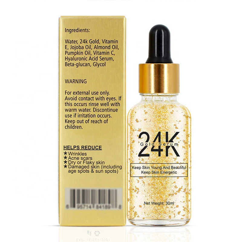 Private Label Face 24K Gold Collagen Hyaluronic Acid Essence Serum Skin Care Serum