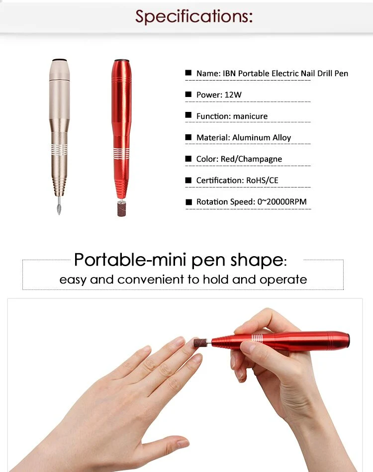 Professional Mini Cordless Electric Nail File 20000 Rpm for Acrylic Gel Manicure Pedicure