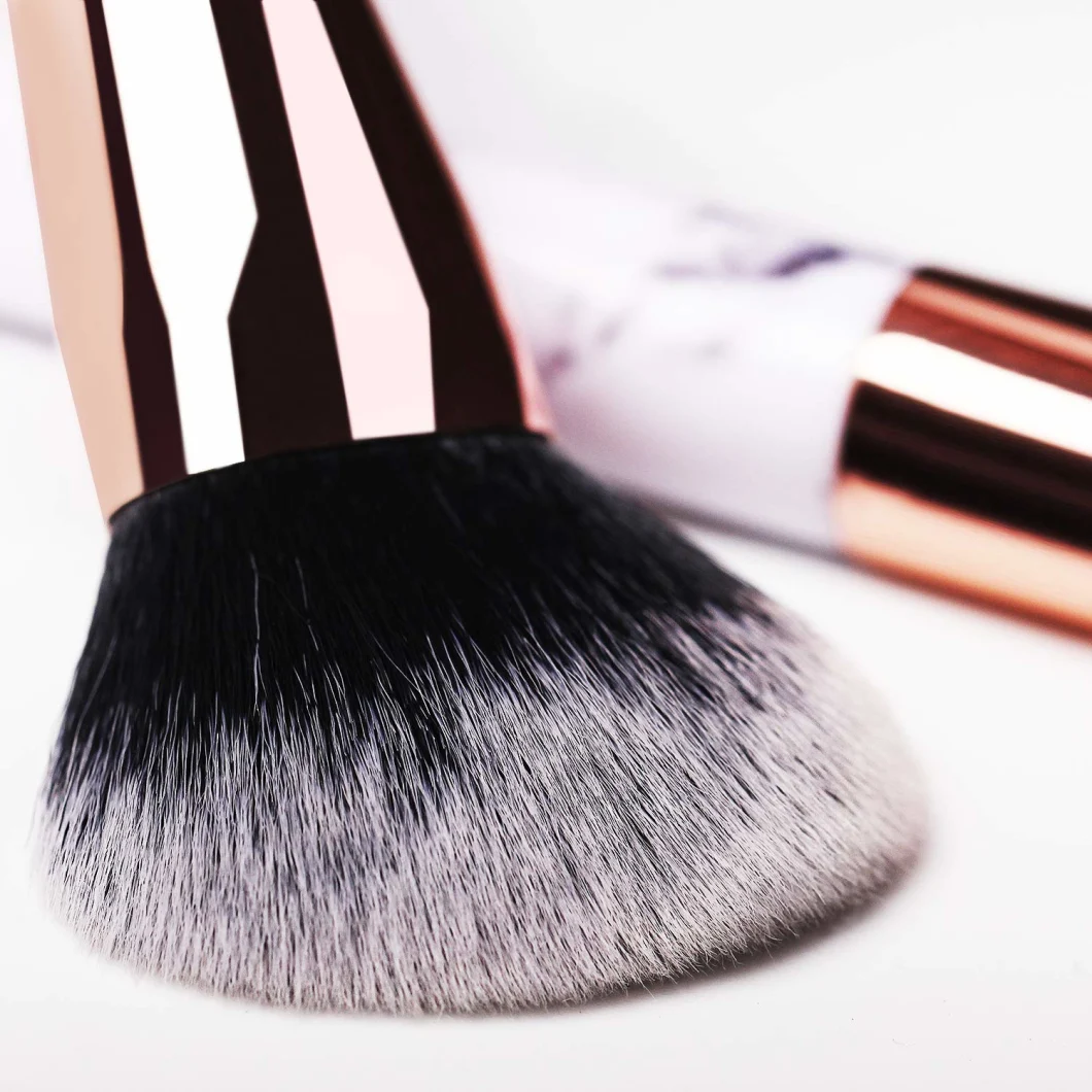 10PCS Professional Marble Makeup Brush Set with Blush Foundation Highliter Brush, Eeyshadow Concealer Eyeliner Lip Brush, Travel Make up Brush Cosmetic Tool