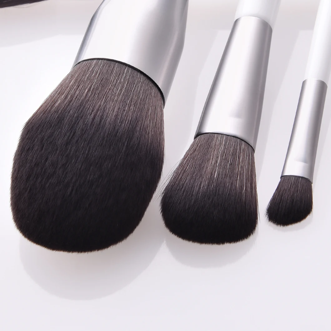 15PCS Individual Mkae-up Brush Set White Kabuki Blush Blending Eyebrow Lip Makeup Brushes