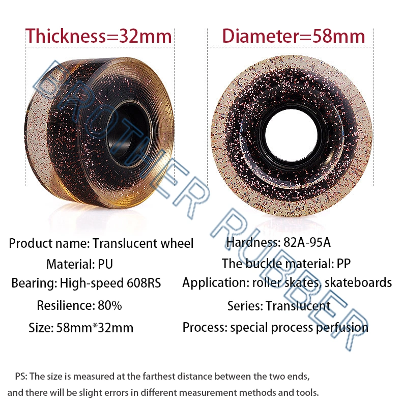 Translucent Skate Wheel Factory Wholesale High Quality PU Translucent Skate Wheel Made in China