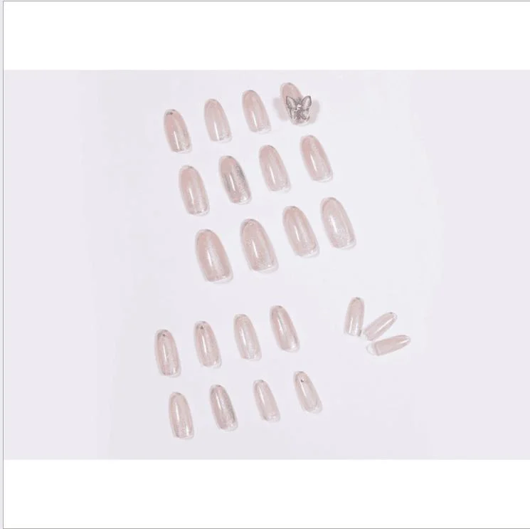 Zircon Butterfly Nail Plate with Ultra Long Round Head for Naked Crystal Nail Patch