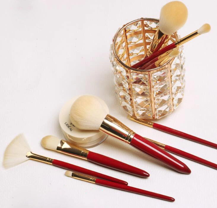 10PCS Vermillion Red Makeup Brush for Foundation Eyeshadow Eyeliner Foundation Cosmetic Brush