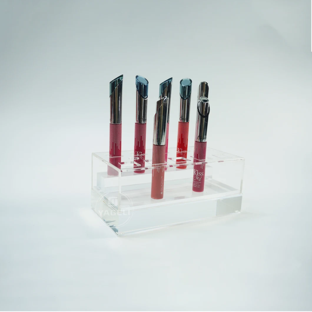 Wholesale Clear Acrylic 10 Slots Makeup Lipstick Holder Lipstick Organizer