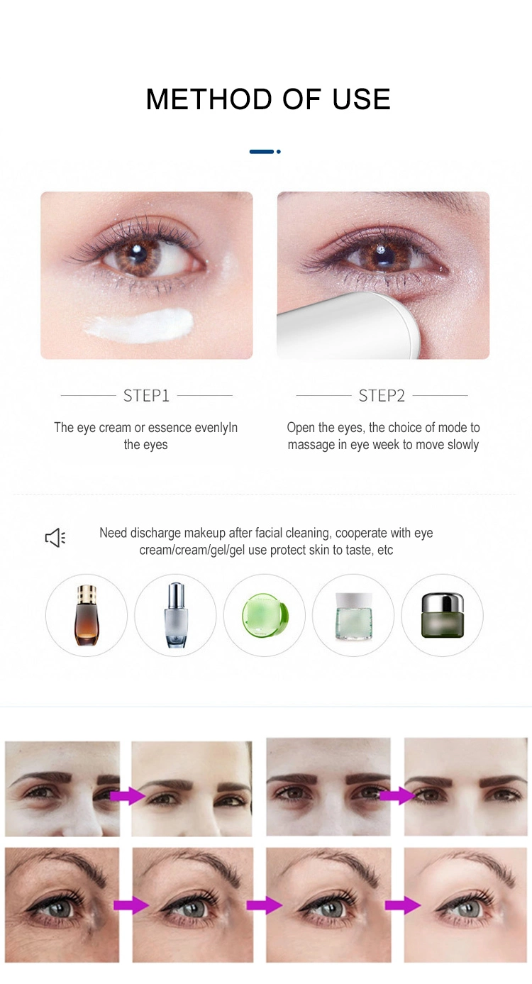 Beauty Tool Rechargeable Electric Eye Massager Pen Eye Lips Facial Skin Wrinkle Massager