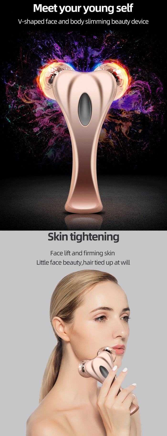 3D Magnetic Face Roller Massager Face Massage Roller, Facial Massager