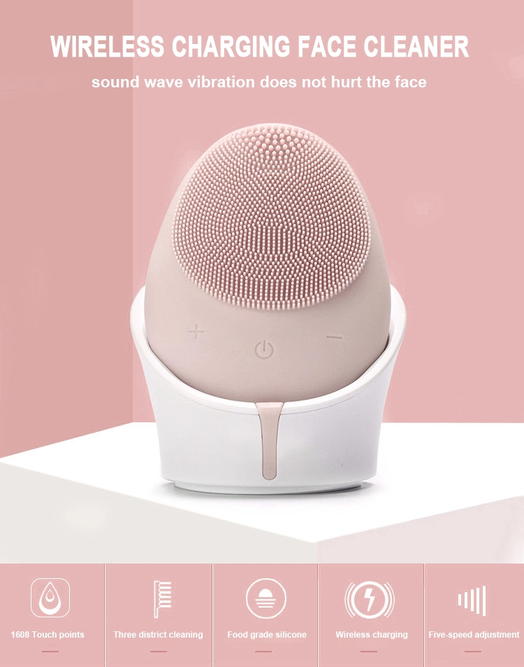 Waterproof Facial Cleansing Brush Sonic Vibration Face Cleaner