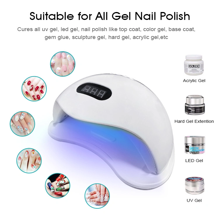Professional Nail Gel Polish UV LED Light Feet Dryer Lamp Manicure Set 72W 36LED Beads