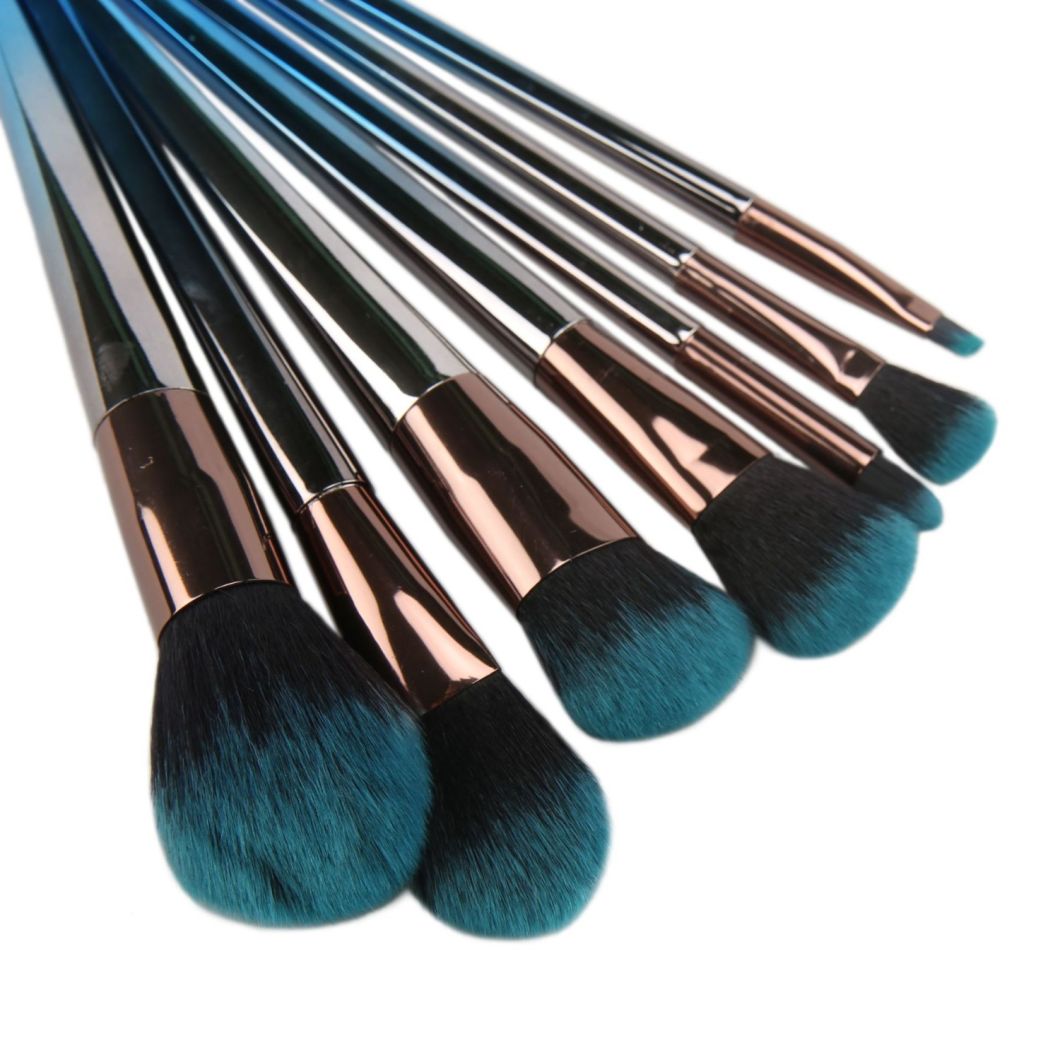 10 Sets Gradient Blue Makeup Brush Private Label Makeup Tools Set Custom Logo Low MOQ