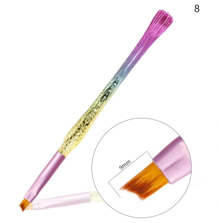 New Products Professional 9 PCS/OPP Bag Gradient Color Nail Paint Brush Pen Acrylic Nail Gel Polish Brush