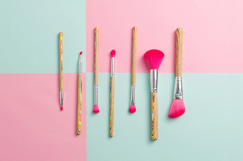 7PCS Colorful Brush Set Cosmetic Brush Makeup Brush with Cylinder Jar