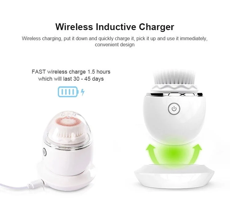 Gadgets 2020 Beauty Products Interchangeable Ultrasonic Face Exfoliating Brush Ipx7 Waterproof Electric Facial Cleansing Brush