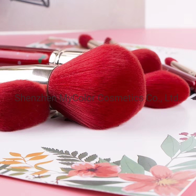 Christmas Gift Make up Brush 10PCS Red Makeup Brush Set with Soft Synthetic Hair