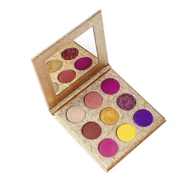 Customized Brand Eye-Shadow Palette 9 Color Eyeshadow No Logo Gold Eyeshadow Palette DIY Eyeshadow Palette