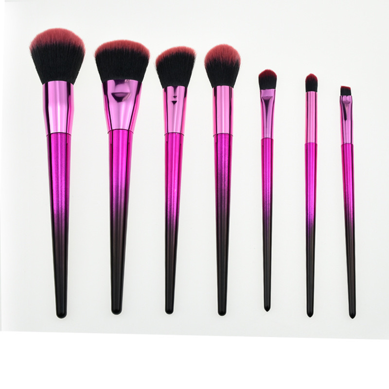 7PCS Sequined High-End Foundation Cosmetic Eyebrow Eyeshadow Brush Set Holder Beauty Cosmetics Tools