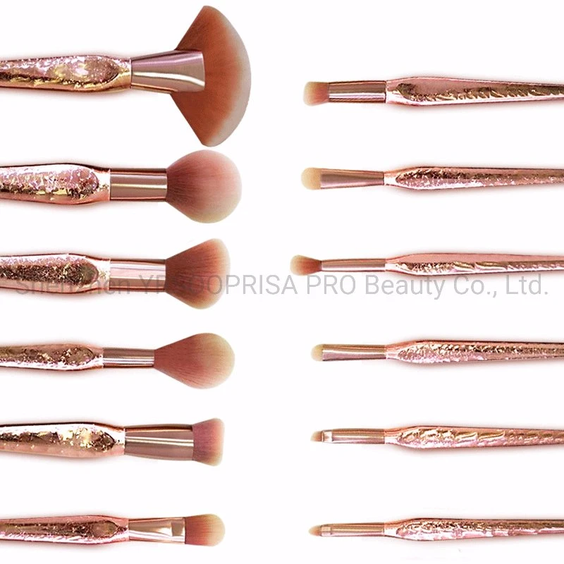 Luxury Rose Gold Makeup Brush Set Professional Soft Hair Fan Kabuki Powder Highlighter Eye Makeup Tools