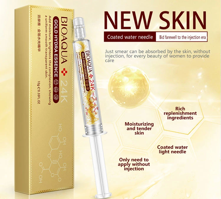 OEM Moisturizing Hyaluronic Acid Essence 24K Gold Skin Care