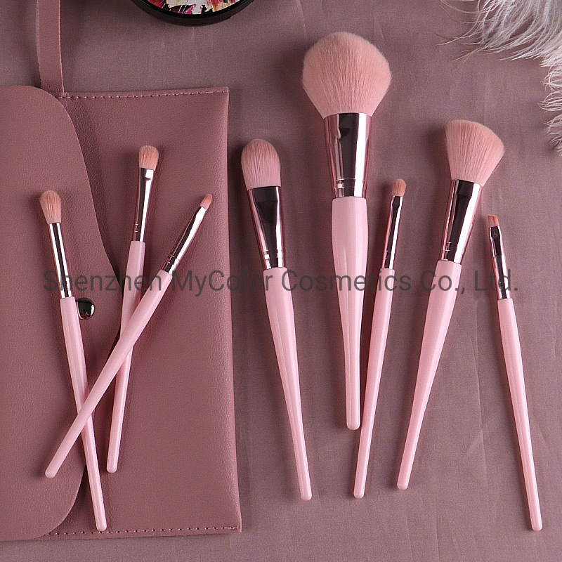 8PCS Pink Makeup Brush Set Face Eye Shadow Eyeliner Foundation Lip Brush