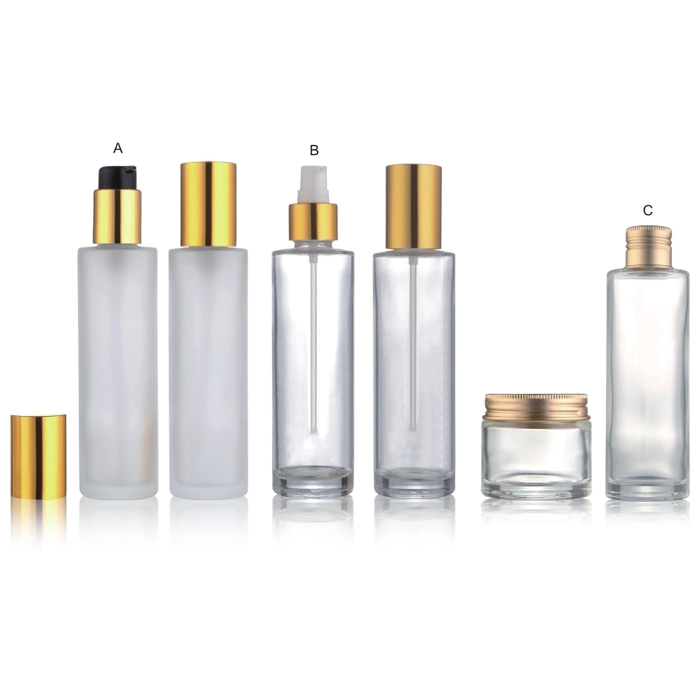 70ml 100ml Fashionable Luxury Cosmetic Glass Foundation Jar with Pump