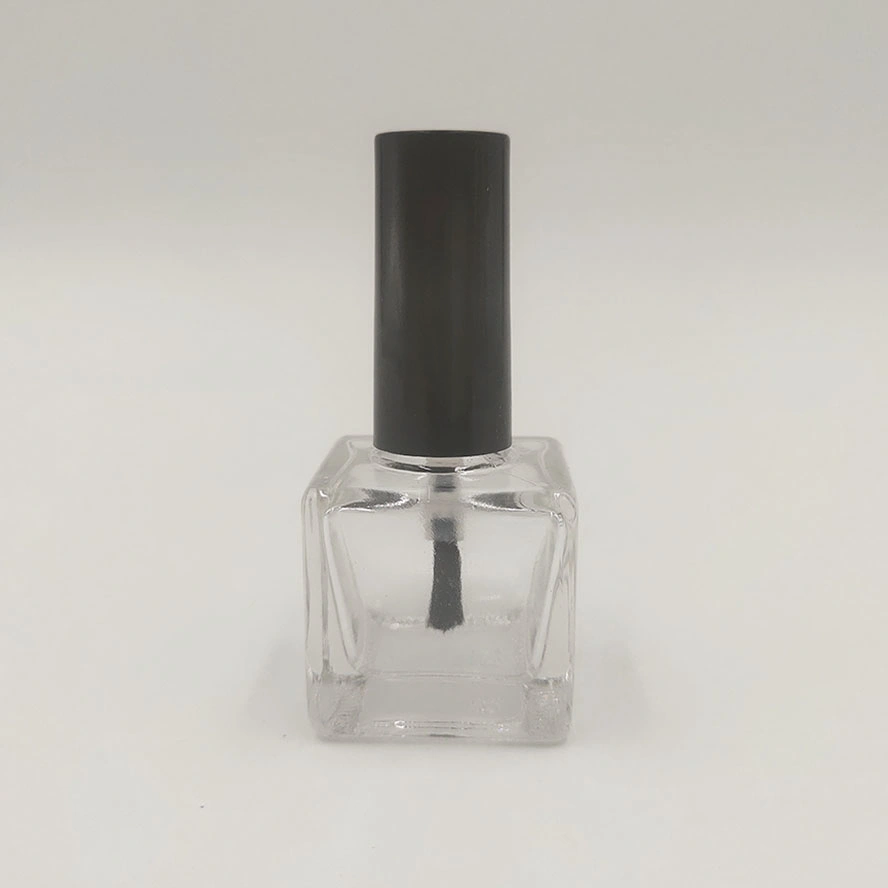 10ml Square Unique Empty Perfume Glass Gel Nail Polish Bottle with Brush