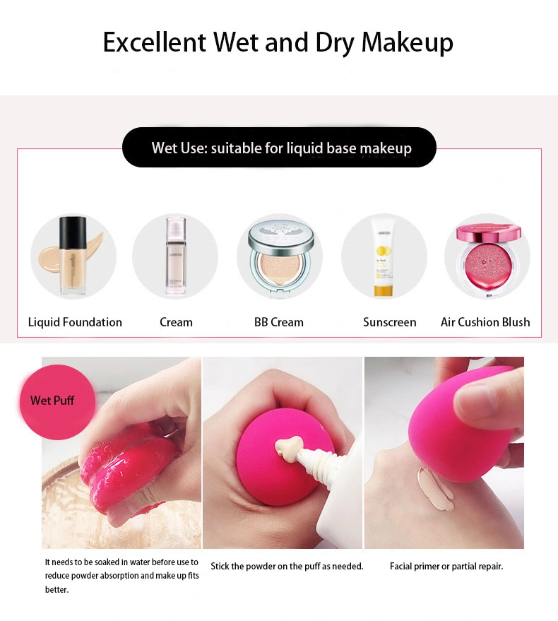 Non Latex Makeup Sponge Manufacturer Super Soft Waterdrop Latex Free Cosmetics Beauty Makeup Sponge Blender