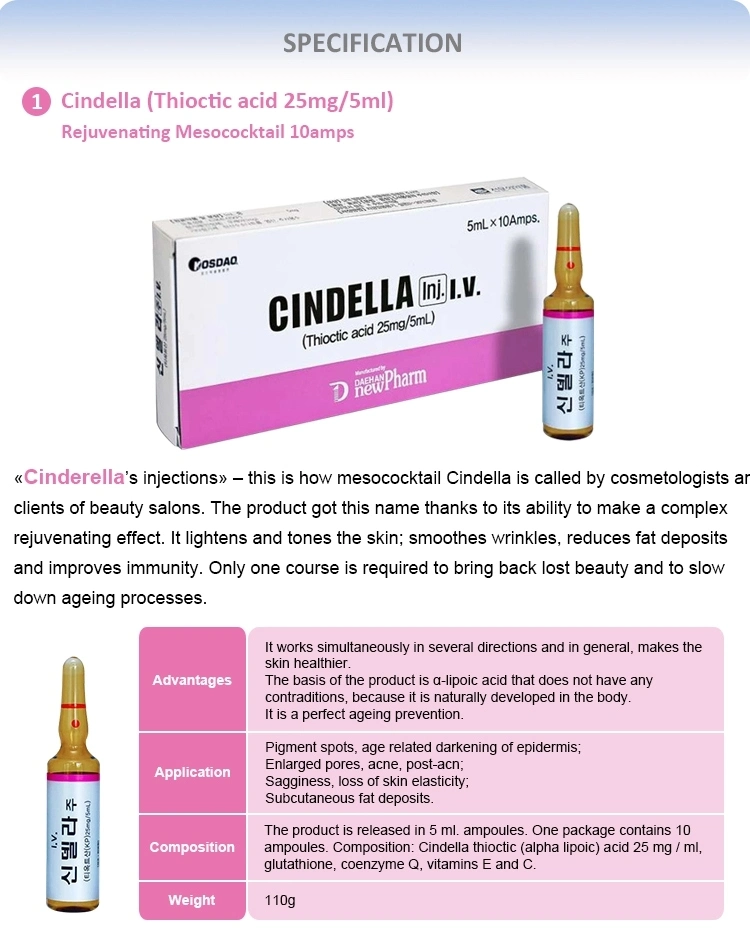 Korea Cinderella Whitening Needle Whitening Skin Natural Whitening Dermal Filler Whitening Needle Set