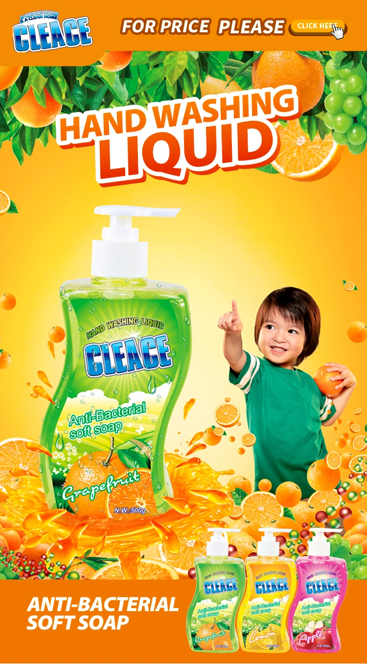 Cleace Lemon Hand Soap 300g Fruit Hand Washing Liquid Natural Moisturizing