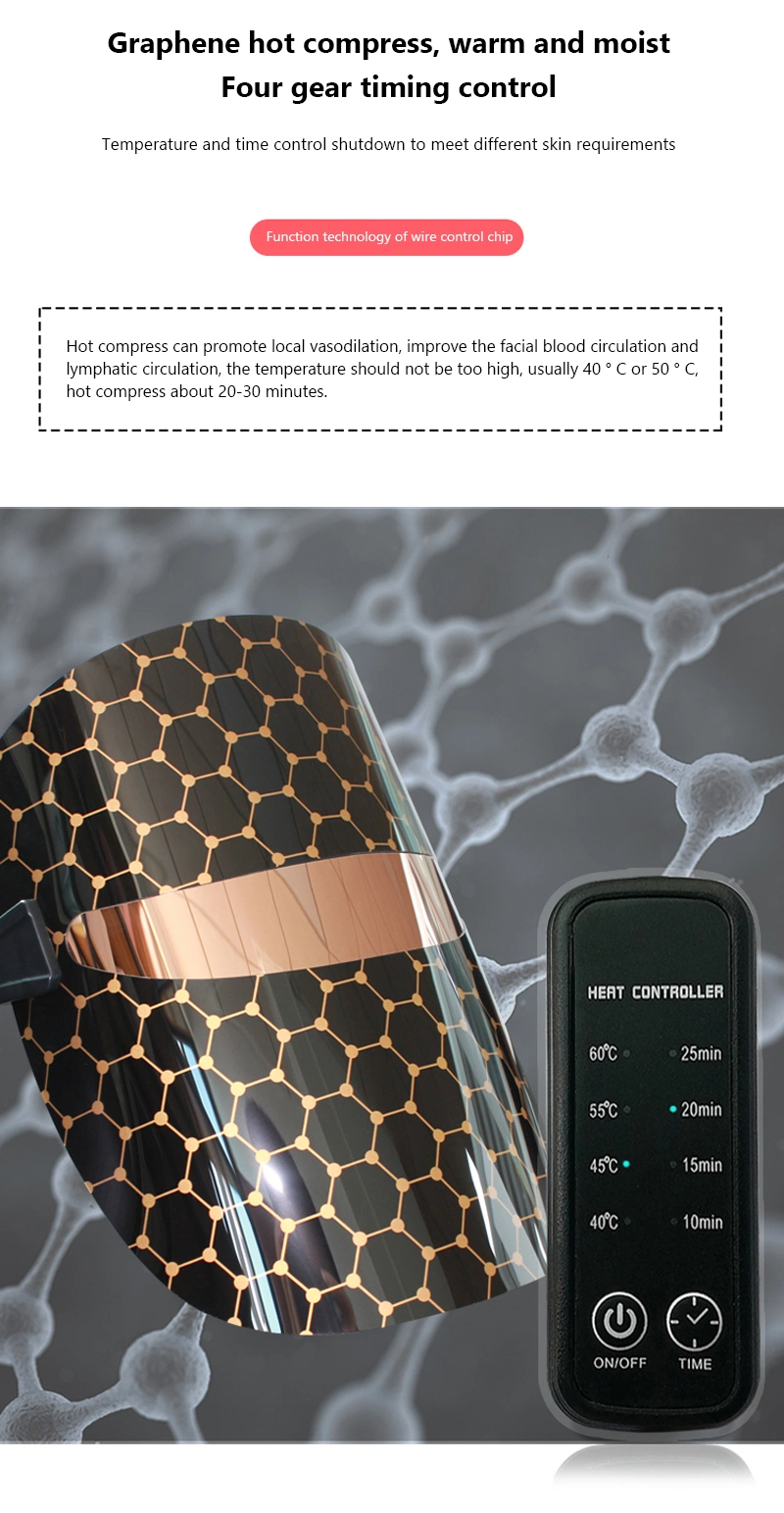 China Wholesale Customized Electric Graphene Infrared Therapy Device for Face Skin Beauty Mask