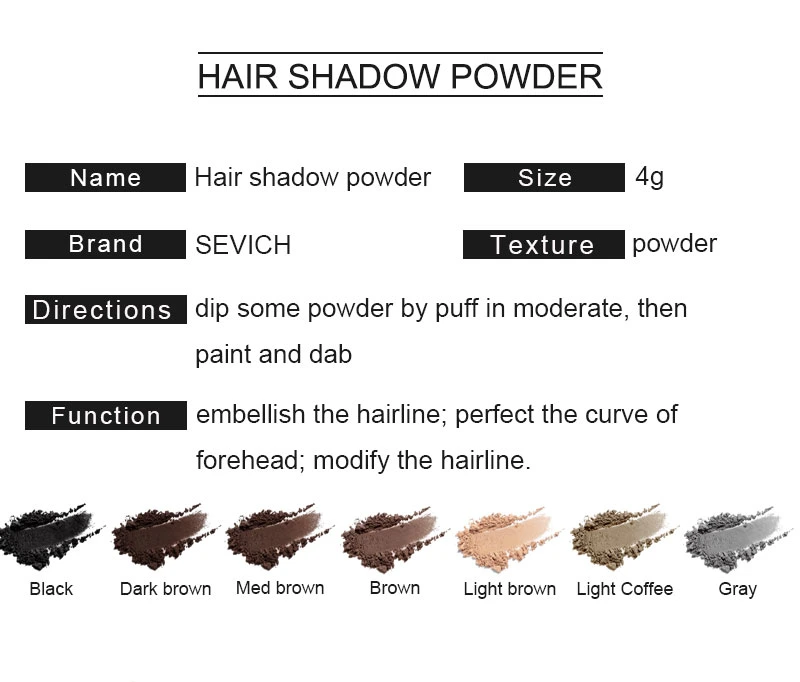 9 Colors Custom Label Hair Concealer Hairline Shadow Powder