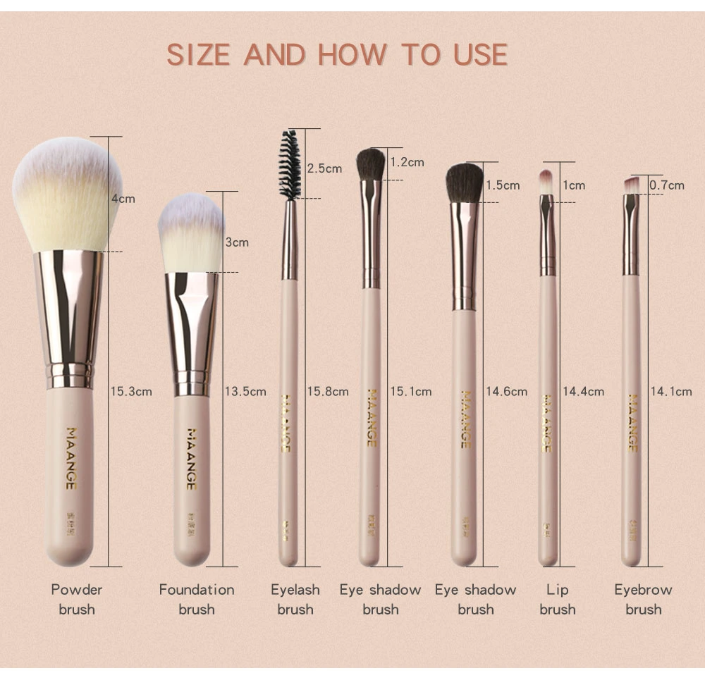 7PCS/Set Makeup Brushes Set professional Foundation Blusher Eyeshadow Lips Cosmetic Make up Brush