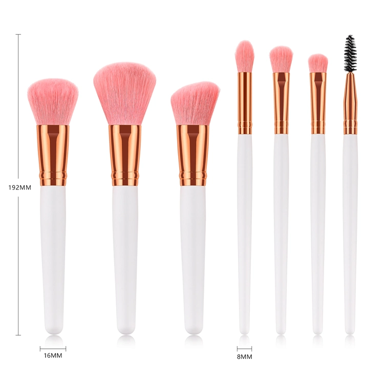 7PCS Makeup Brushes Premium Synthetic Rose Gold Make up Brush Set Foundation Concealer Eye Face Brushes
