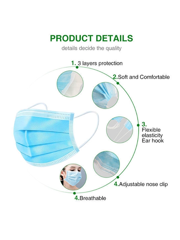 Factory Wholesaledisposable Masks Disposable 3 Layers Dustproof Mask Facial Protective Cover Masks Set Anti-Dust Mask