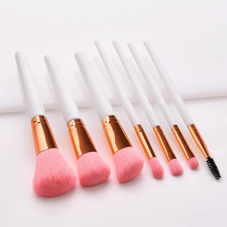 7PCS Makeup Brushes Premium Synthetic Rose Gold Make up Brush Set Foundation Concealer Eye Face Brushes