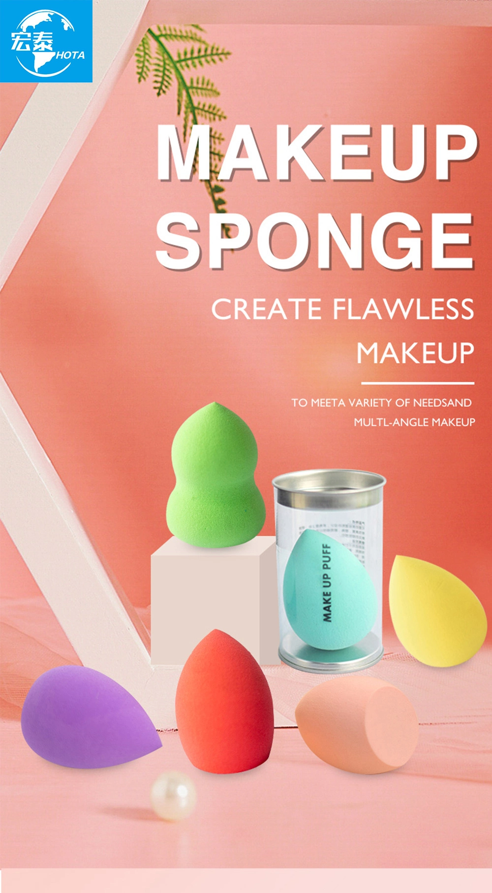 New Powder Makeup Sponge Puff Wholesale Latex Free Beauty Egg Black Portable Blender