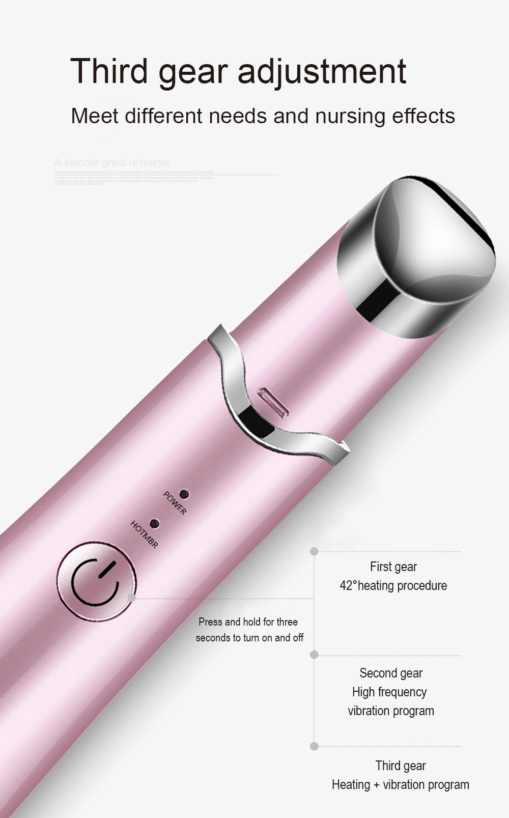 High Frequency Vibrating Warm Heated Manual Electric Eye Massager Anti-Aging Wrinkle Eye Beauty Pen