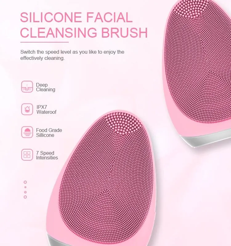 Silicon Electric Facial Wash Cleaner Tool Portable Deep Clean Pore Sonic Face Cleaning Brush