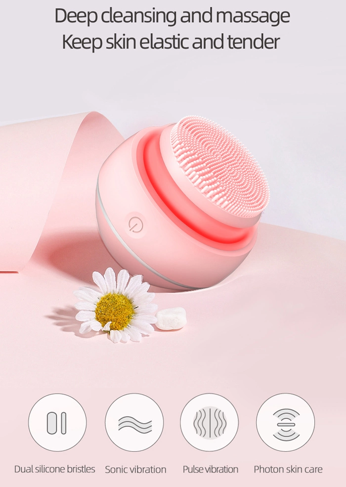 Sonic Facial Deeply Cleansing Brush Silicon Vibrating Cleanser & Massager Beauty Face Lift Slimming Massager