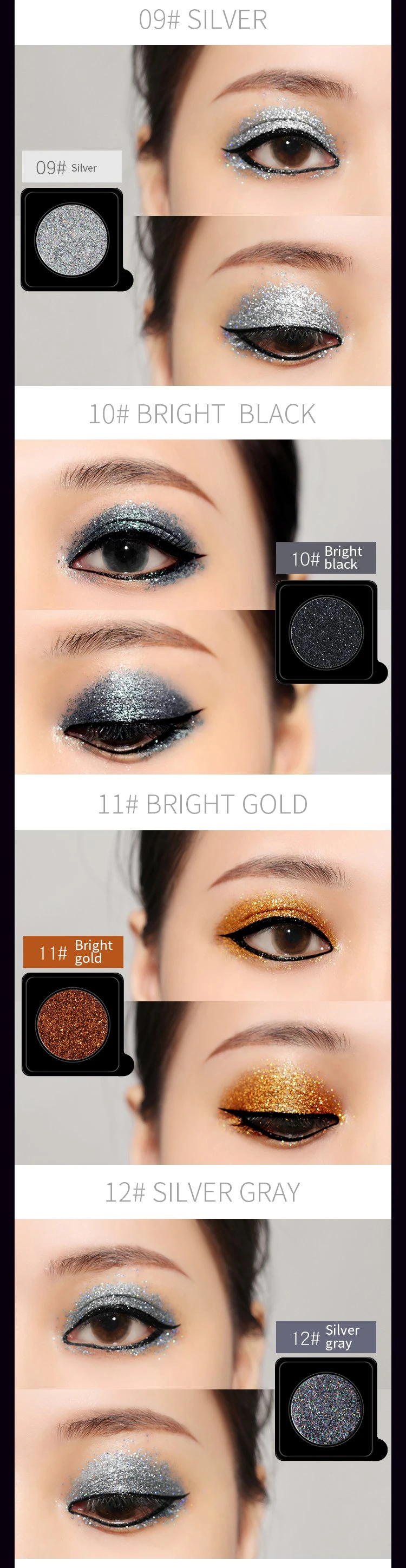High Quality Monochromatic Glitter Powder Glitter DIY Glitter Eyeshadow Palette