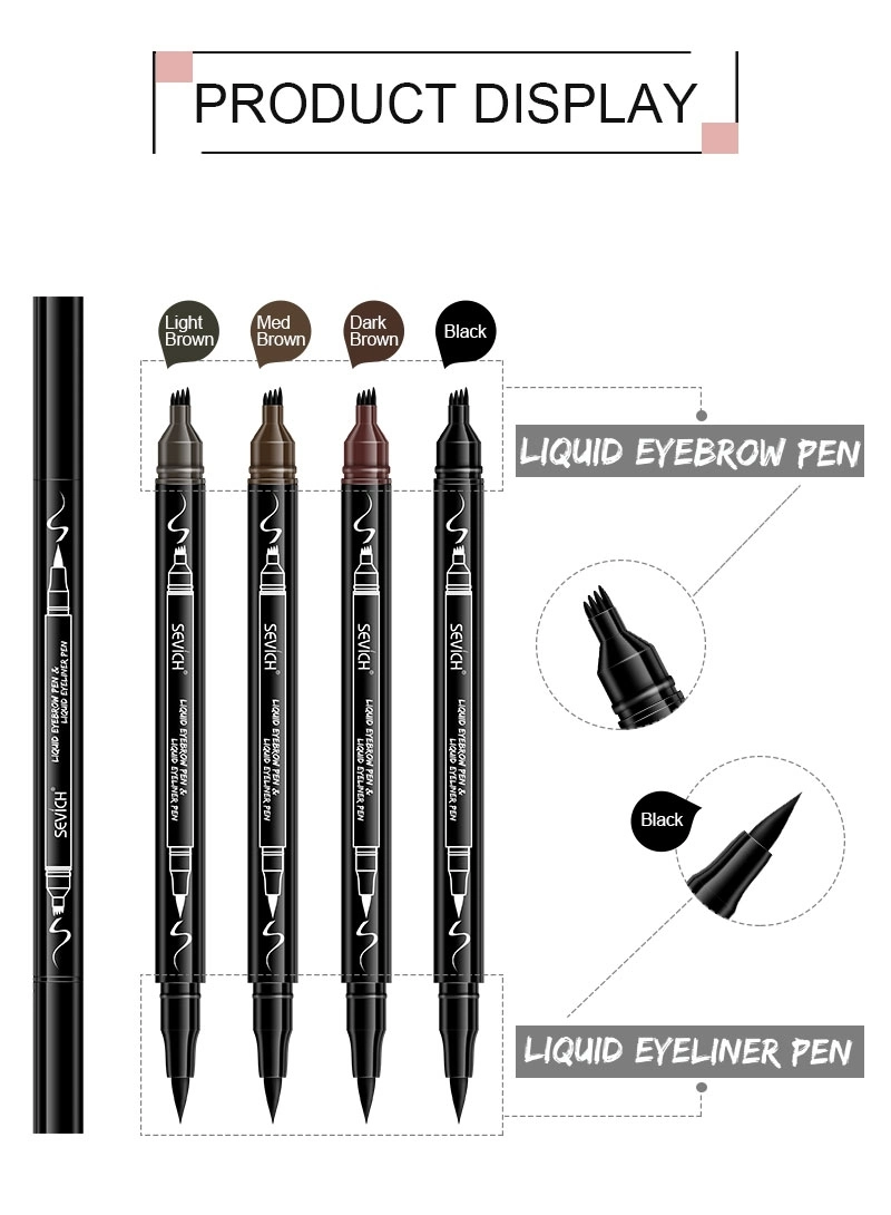 Waterproof Black 3D Eyebrow Pencil Tattoo Eyeliner Pen for Women