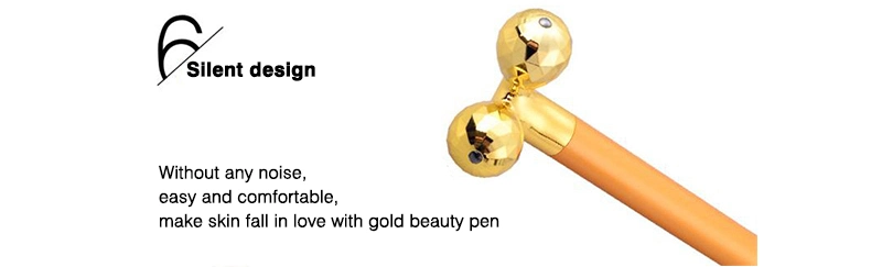 Anti Aging Face Lifting Skin Tightening 24K Gold Plated 3D Roller Massager Beauty Bar