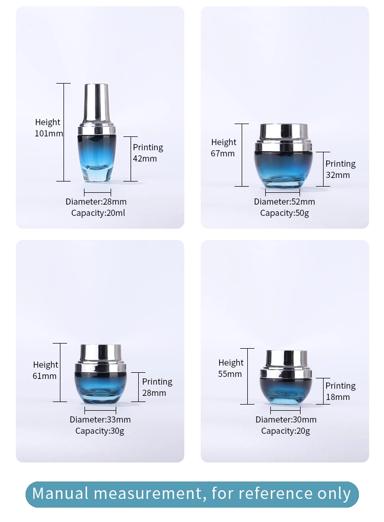 Luxury Empty 50ml 100ml 120ml 30g 50g Glass Packaging Lotion Pump Bottle for Cosmetic Foundation