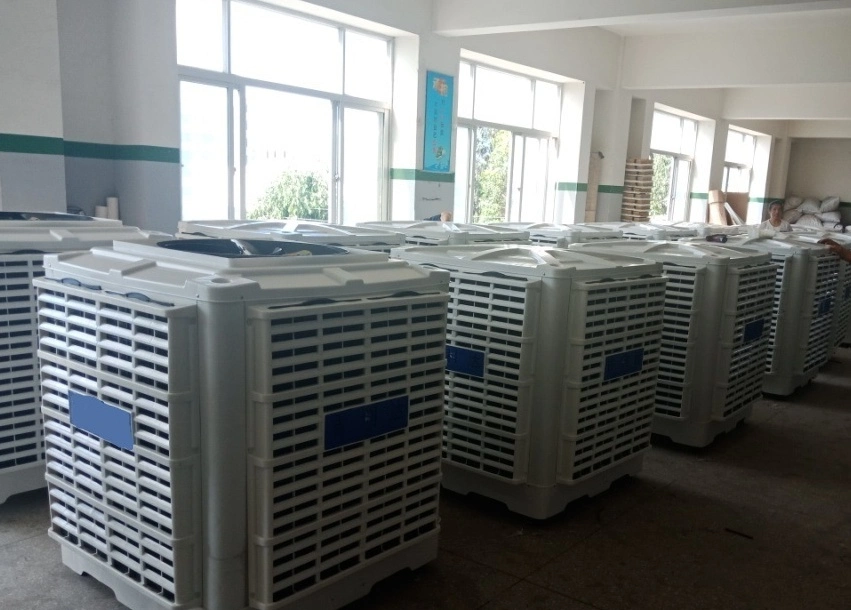 3.5kw 40000CMH Industrial Axial Evaporative Air Cooler, PP Plastic Body Roof Wall Mounted Evaporative Air Cooler for Open Space Cooling
