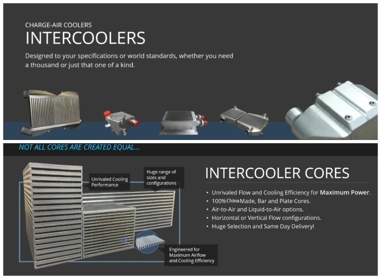 Aluminum Bar Plate Fin Air Radiator Cooler Intercooler for VW Mk7