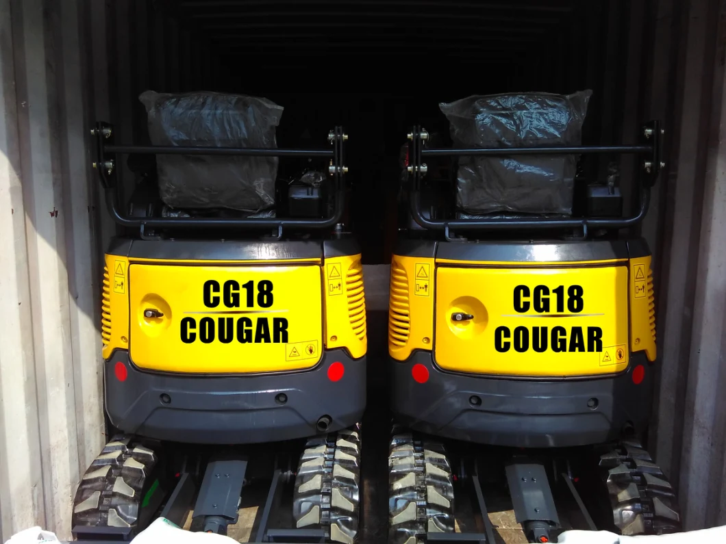 China Cougar 0.6 Ton 0.8 Ton 1 Ton 1.5 Ton 1.7 Ton 2 Ton 2.5 3 Ton 5 Ton Small Rubber Track Mini Excavator for Sale