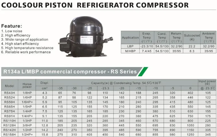 Refrigeration Compressor, Refrigerant Compressor, Refrigerator Compressor 3/8HP, 1/3HP, 1/4HP, 1/5HP, 1/6HP