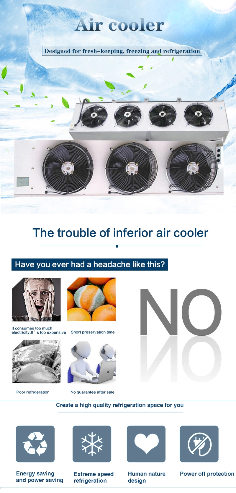Cool Room Condenser and Evaporators Air Cooler for Cold Storage
