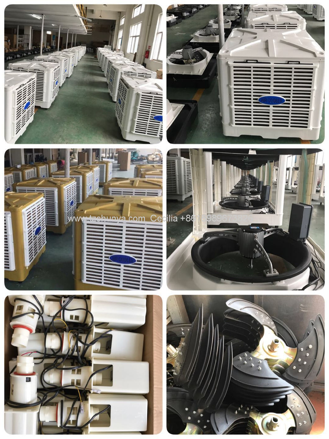 1.5kw 220V Evaporative Cooling Fan Energy Saving Evaporative Air Cooler for Industrial Ventilation